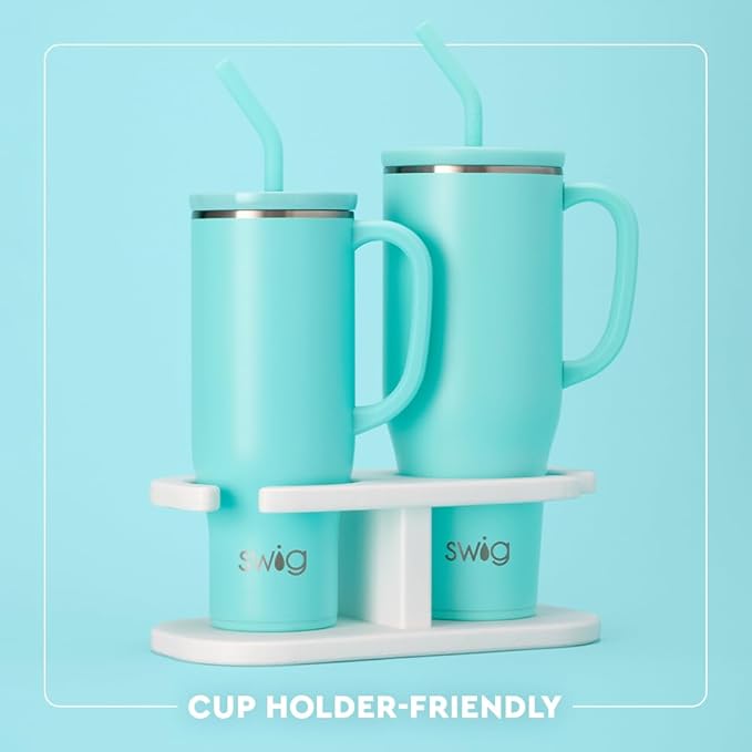 Swig Life 30oz Mega Mug, 30oz Tumbler with Handle and Straw, Large Insulated Tumblers, Cup Holder Friendly Travel Mug, Stainless Steel 30 oz Tumbler, Reusable Insulated Water Bottle (Holy Cow)