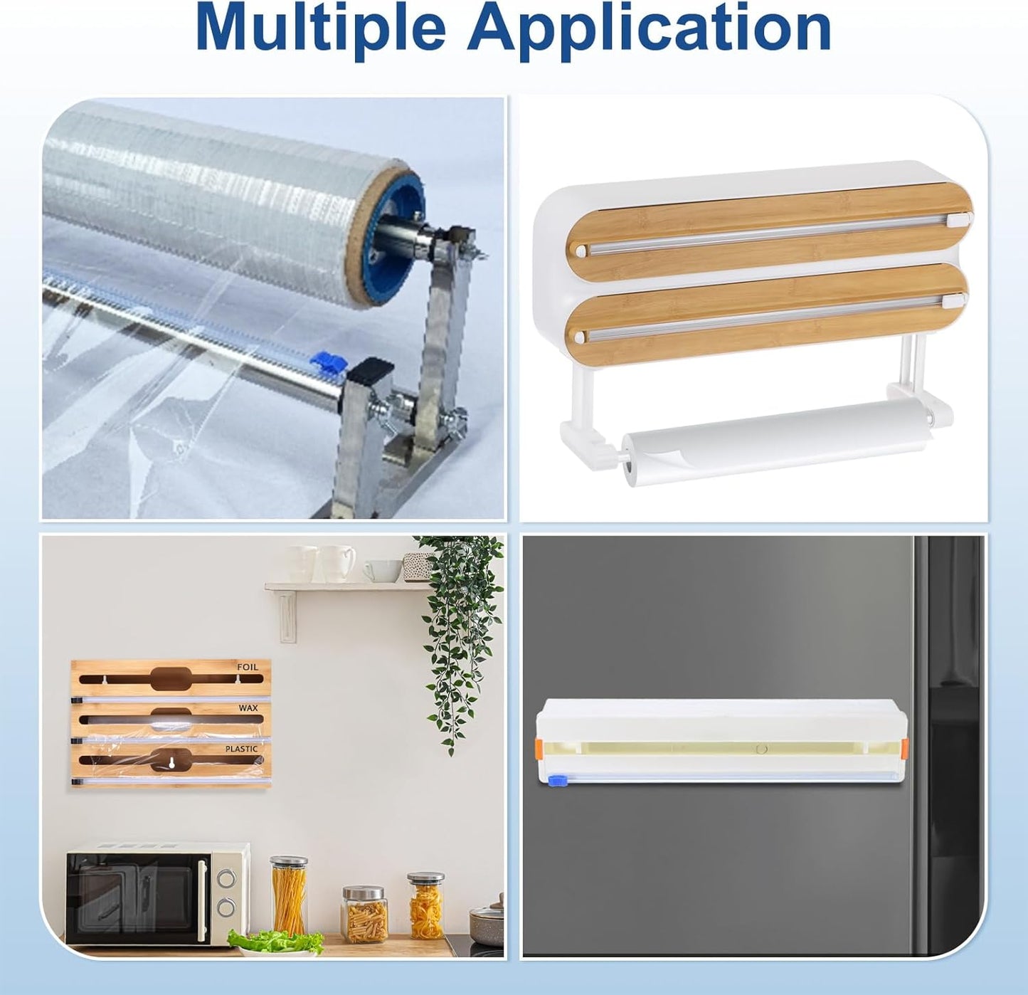 PATIKIL 8pcs Plastic Wrap Cutter, 14in Plastic Wrap Slide Cutter Snap Card Slot Installation Replacement for Aluminum Foil Wax Paper Parchment Paper Wrap Dispenser, White