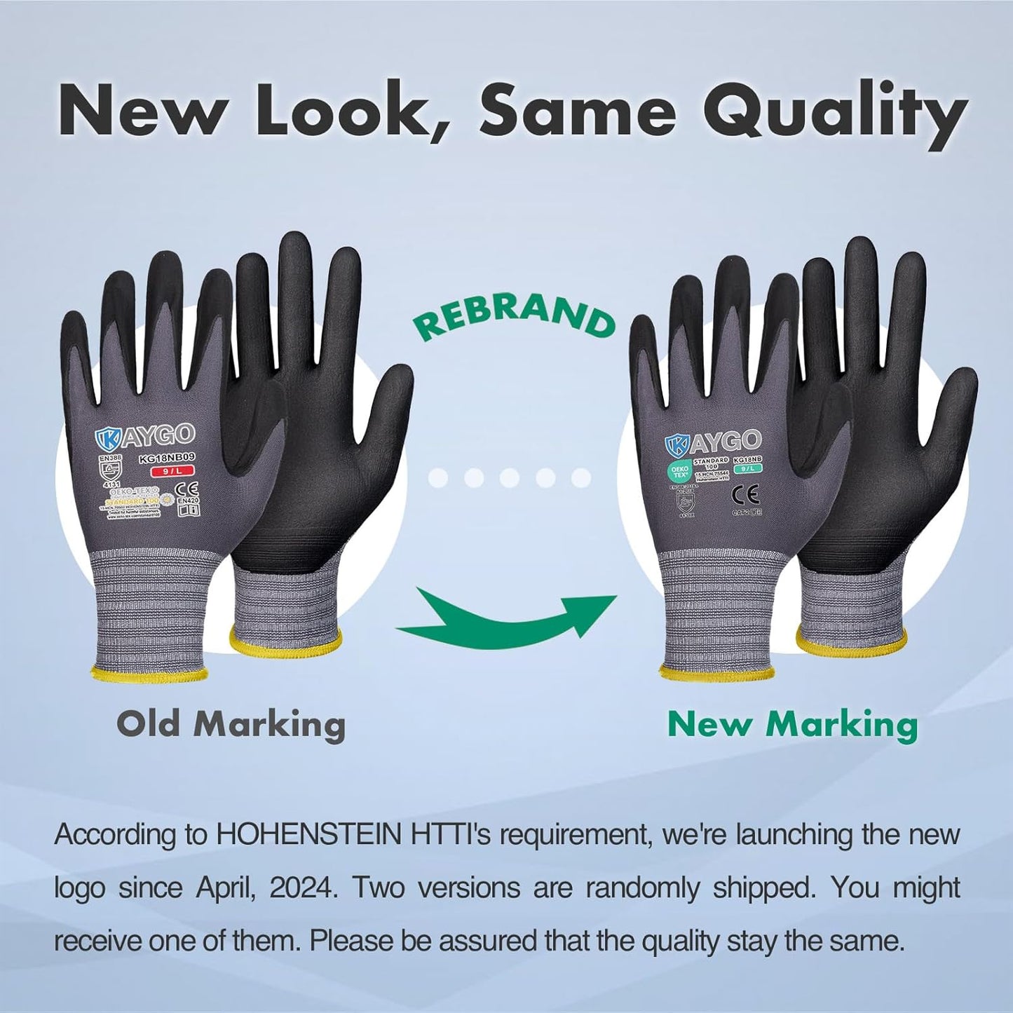 KAYGO Safety Work Gloves MicroFoam Nitrile Coated, 3 Pairs KG18NB,Seamless Knit Nylon Glove for Men and Women, Ideal for Automotive,Warehouse,Construction (Medium,Gray)