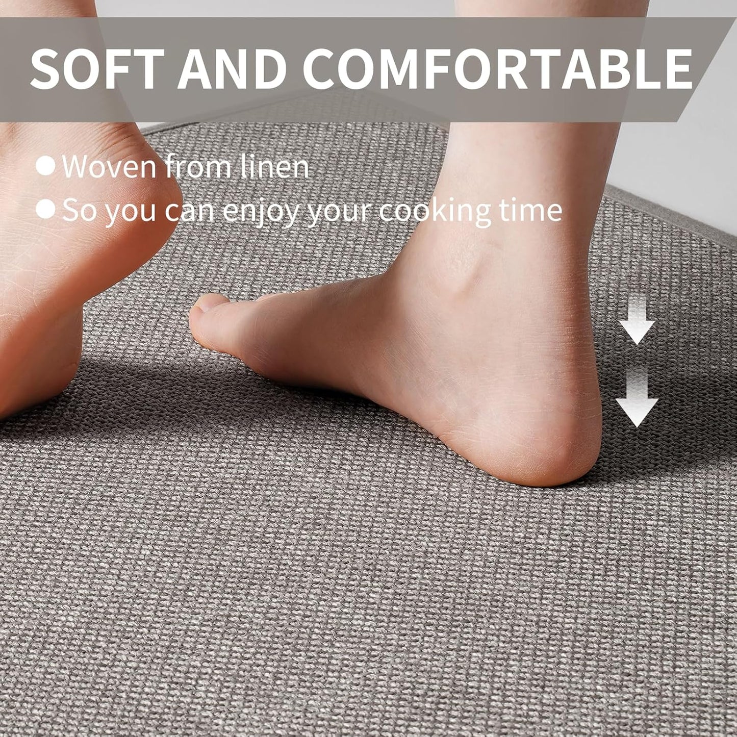 Water Absorbent Runner Rugs for Kitchen, Kitchen Mat in Front of Sink, Oil Absorbent Kitchen Mats for Floor,Non-Slip Kitchen Rugs,Durable Kitchen Mats,17x30 Gray Kitchen Rugs,