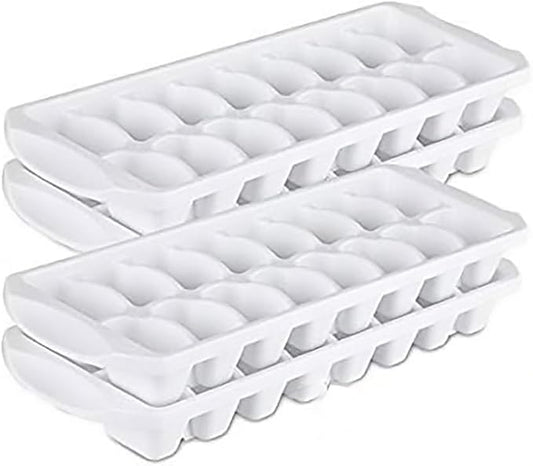 4/pk White Ice Cube Trays Stackable, 4 trays per pack, 13.13x4.88x1.63-inch each tray