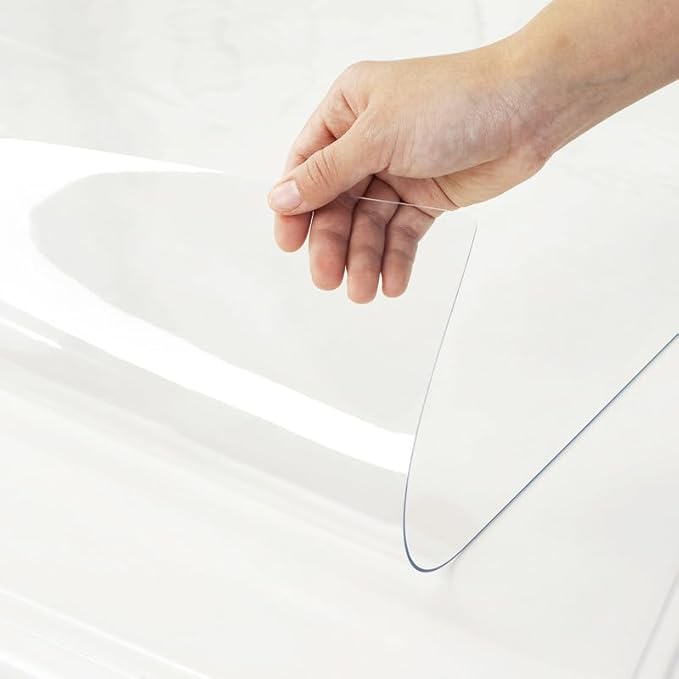 Warmstar Clear Table Cover Protector 40 x 80 Inch,1.5mm Thick Plastic Table Cover Rectangle,PVC Clear Table Protector,Desk Protector Mat for Kitchen, Dresser, Writing Desk，Dining Room Table