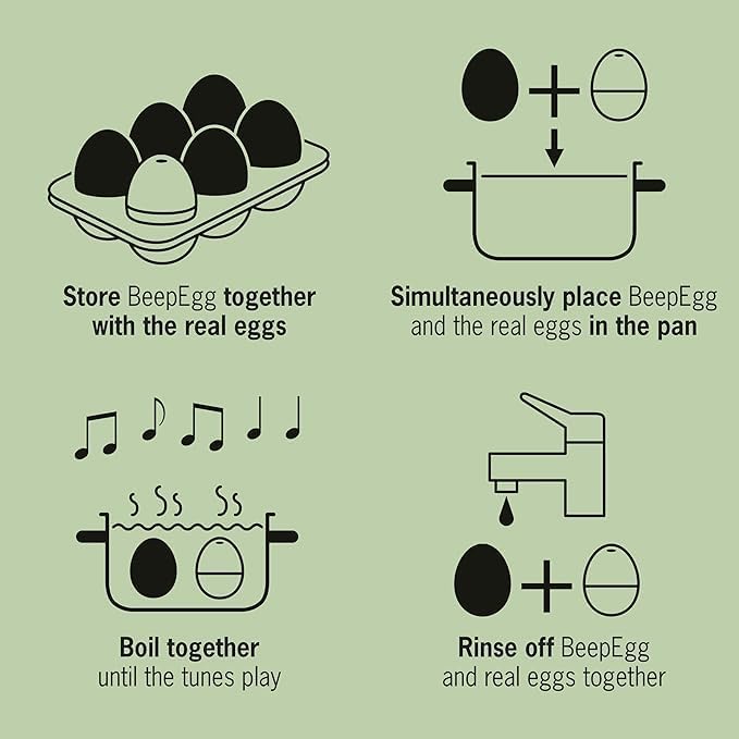 BeepEgg Basic Purple – Egg Timer for Boiling Eggs – Musical Egg Cooker for Soft, Medium, Hard Boiled Eggs – Food Safe – Singing Floating Egg Timer – Egg Cooker for 3 Levels of Doneness - Brainstream