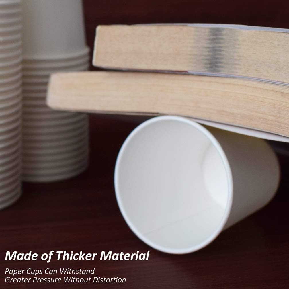 Paper Cups 150 Pack - 8 Oz Hot and Cold Paper Coffee Cups