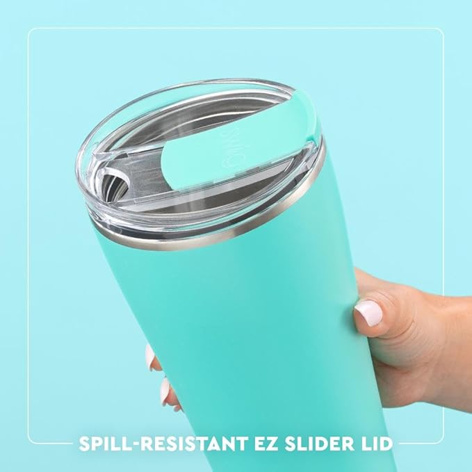 Swig Life 32oz Insulated Tumbler, Travel Coffee Tumbler with Lid, Cup Holder Friendly Travel Coffee Mug, Stainless Steel, 32 oz, Reusable Insulated Mug with Lid (Strawberry Shortcake)