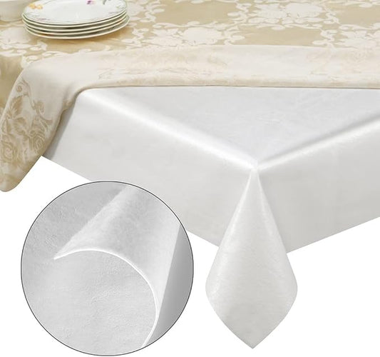 Quality Table Pad Protector, Superior Protection from Spills, Scratches & Heat - Reusable Table Cloth with Cushion Flannel Backing (140" L x 54" W)