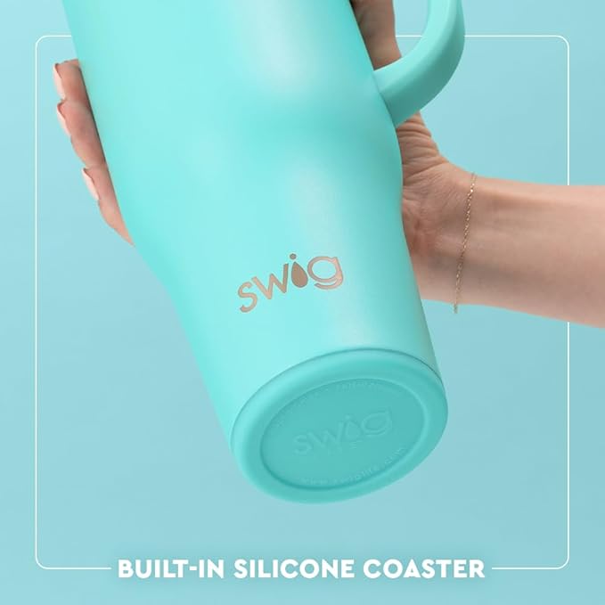 Swig Life 40oz Mega Mug, 40 oz Tumbler with Handle and Straw, Cup Holder Friendly, Dishwasher Safe, Extra Large Insulated Tumbler, Stainless Steel (Golf)