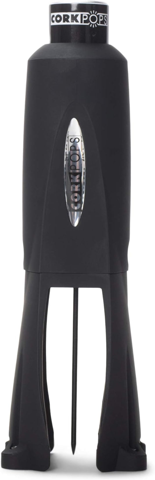 Cork Pops Legacy Wine Opener Built-in 4-Blade Foil Cutter Safe Cork Removal, Effortless Push Button Use, Needle Guard for Safety, Low-Pressure Cartridge Opens Up To 60 Bottles