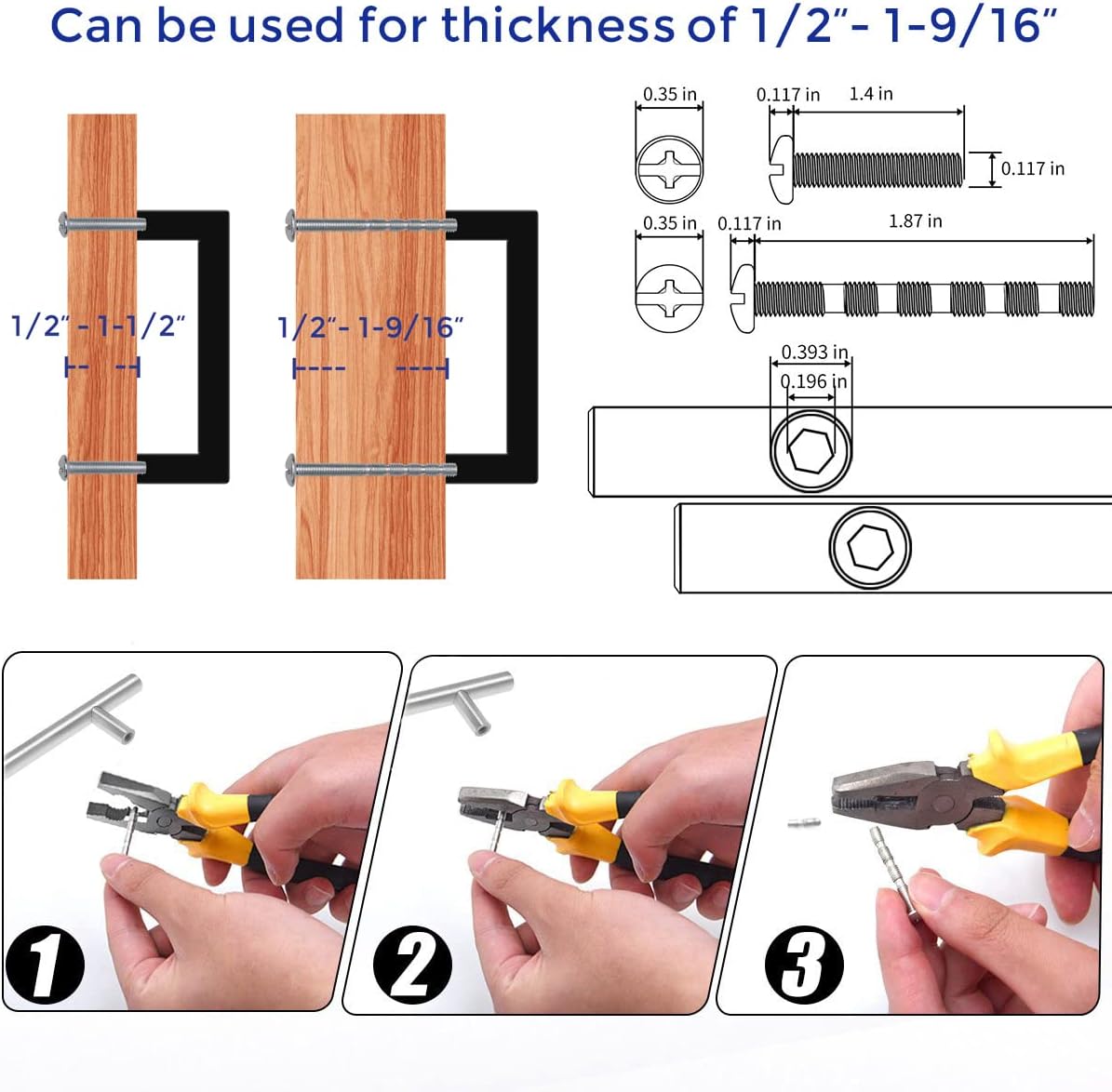 Ravinte 30 Pack Solid 5 Inch Center to Center Slim Square Bar Drawer Handles for Kitchen Cabinet Hardware Matte Black