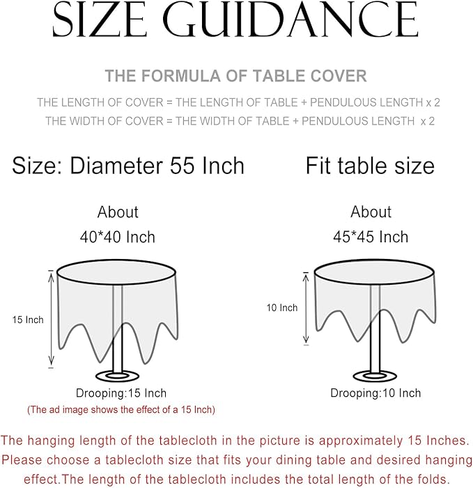 patdrea Designer Vintage Linen Table Cloth for Round Table,Red Floral Durable Breathable Tablecloth,Dacorative for Kitchen Dining,Holiday,Christmas,Thanksgiving,Tea Party,Diameter 55"-Newmari