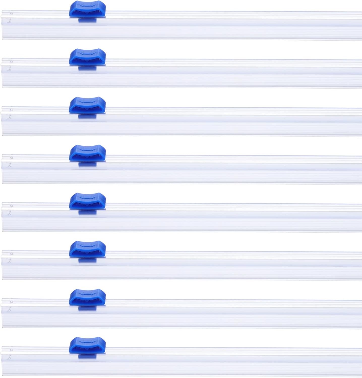PATIKIL 8pcs Plastic Wrap Cutter, 12in Plastic Wrap Slide Cutter Snap Card Slot Installation Replacement for Aluminum Foil Wax Paper Parchment Paper Wrap Dispenser, Blue