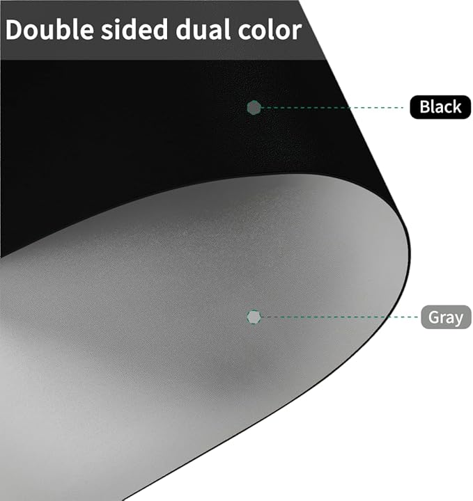 Leather Table Cover,1.8mm Thick,36x72 Inch Table Protector,Table Protector for Dining Room Table,Dining Room Table Protector Pad.(Black+Gray,36x72)