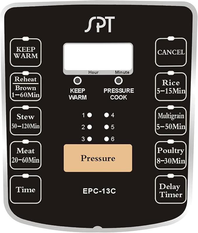 EPC-13CA: 6.5-Quart Stainless Steel Electric Pressure Cooker with Quick Release Button