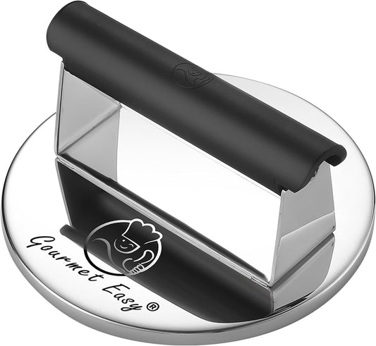 2lb Smash Burger Press Stainless Steel, Burger Smasher for Griddle Heat Resistant Handle, Hamburger Press, Dishwasher Safe Grill Press for Griddle, Meat Press Griddle Press for Flat Top Grill Cooking