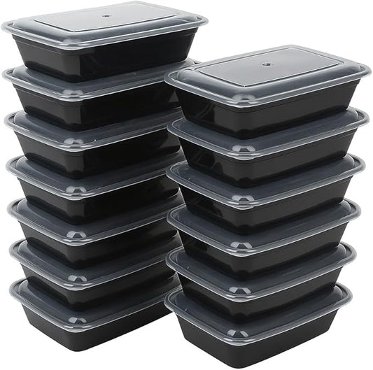 Ruthy's Outlet Meal Prep Containers W/Lids -Square Food Storage – BPA-Free| Stackable | Microwave | Freezer & Dishwasher Safe | Reusable Lunch Bento Box Portion Control & Planning (150 Pack, 16 oz)