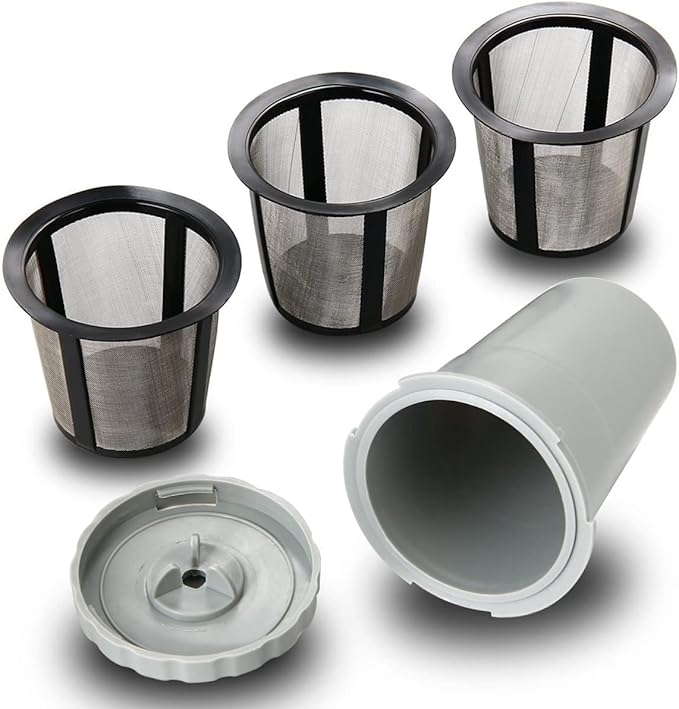 WOTOW Reusable Coffee Filter Set for K Cups Replacement Filter for Keurig My style Filter Housing Fits B30 B40 B50 B60 B70 Series(1 house + 3 filter)