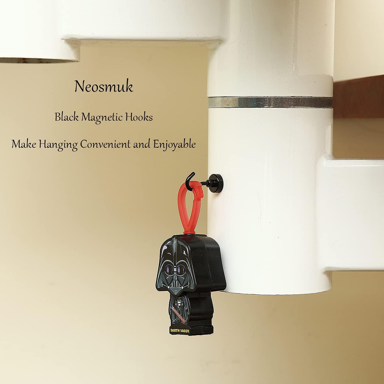 Neosmuk Magnetic Hooks for Cruise Cabins, Heavy Duty 30lb Strong Magnet Hook, Cruise Ship Essentials for Hanging, Metal Wall Refrigerator Hangers (Black, 10 Pack)