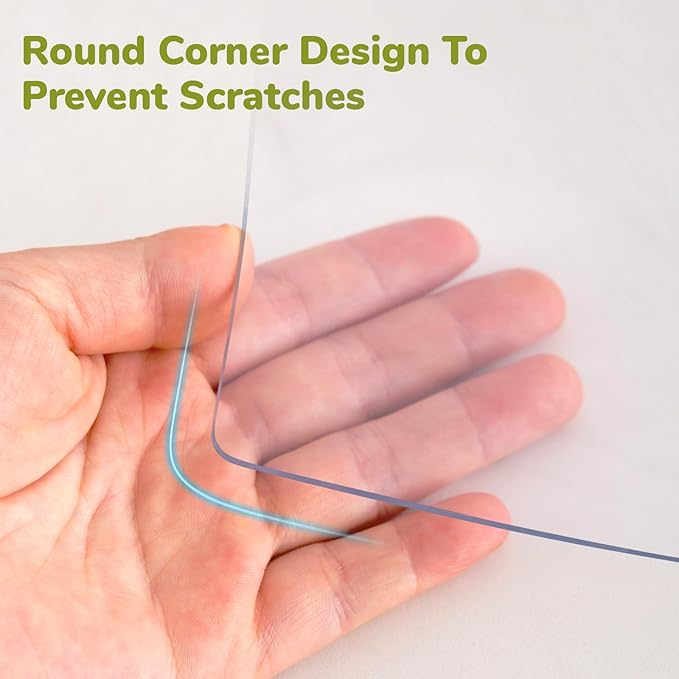 16 x 32 Inch Clear Table Cover Protector, Clear Desk Mat, Clear Table Protector, 1.5mm Thick Plastic Table Cover, Vinyl Table Protector, Clear Desk Pad, Desk Mats on Top of Desks