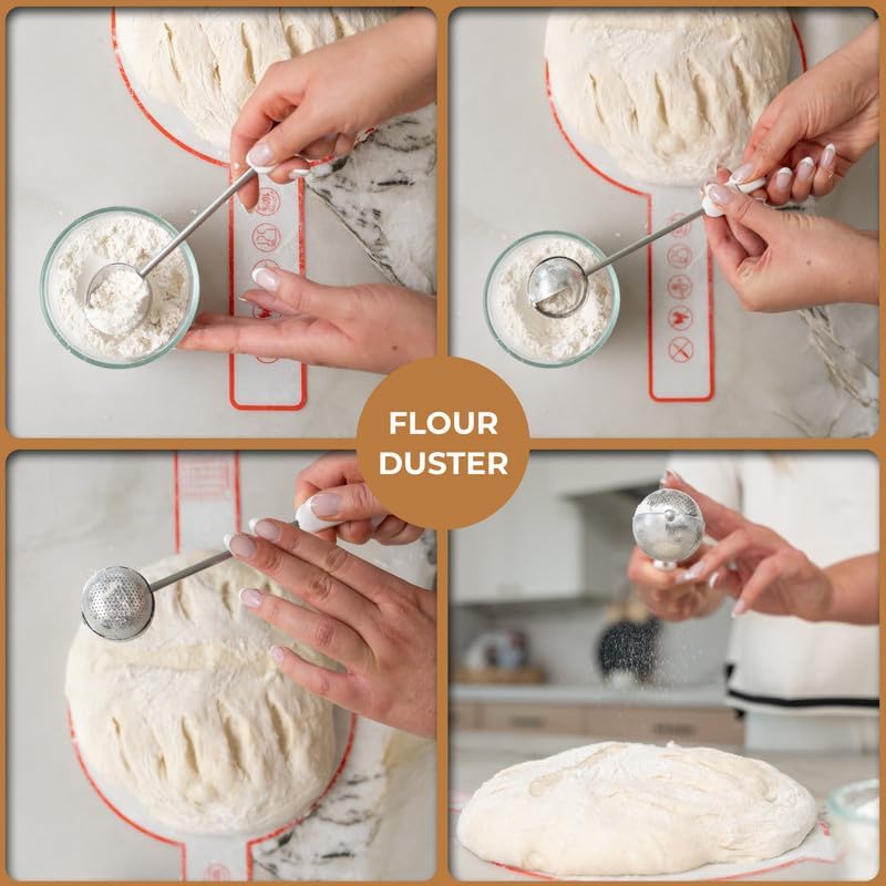 Banneton Bread Proofing Basket Set - Sourdough Starter Kit with Bread Making Tools Like 9" & 10" Baskets, Whisk, Brush, Scraper, Lame, Blades, Liners & More - Premium Sourdough Bread Baking Supplies