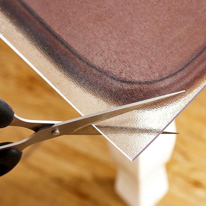 NECAUX Custom 40 x 107 Inch Clear Table Cover Protector, 1.5mm Thick Wood Grain Transparent Table Pad Non-Slip Tablecloth Plastic Protective Pad for Dining Room Table Conference Table Meeting Table