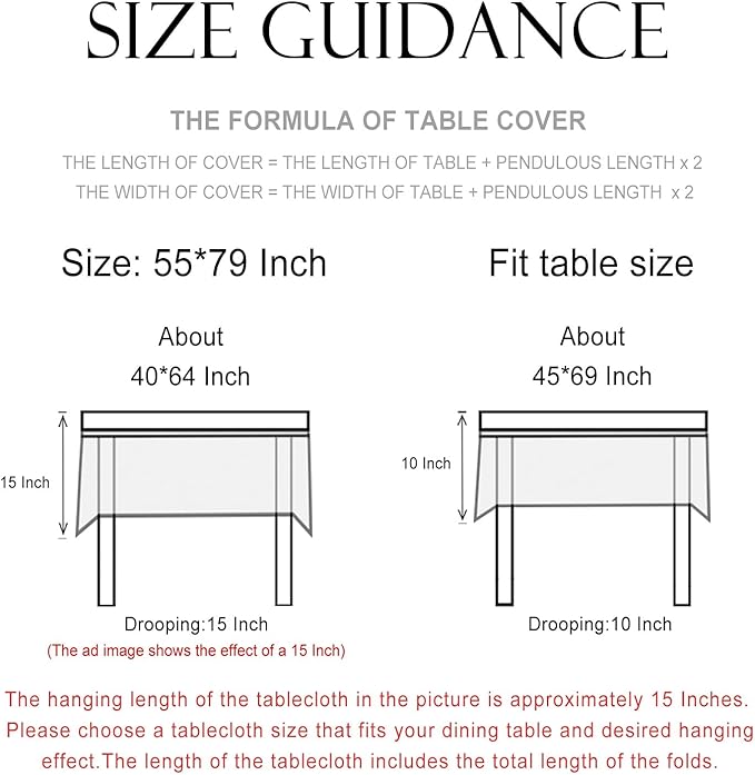 patdrea Designer French Light Brown Rectangle Table Cloth,Linen Floral Durable Breathable Tablecloth,Decorative for Kitchen Dining,Parties,Tea Party,Christmas,Thanksgiving,55"x79"-Cudillero