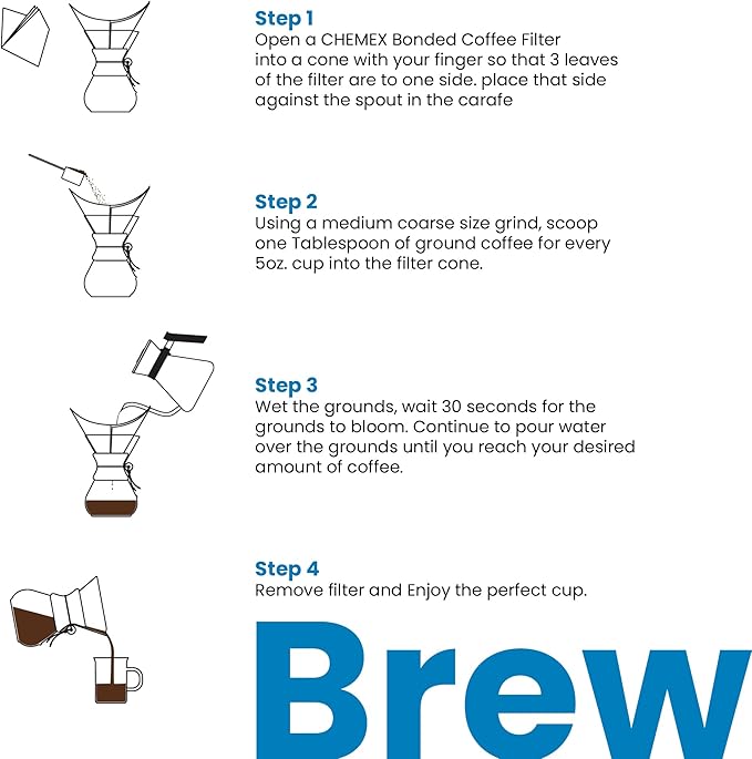 Chemex Pour-Over Glass Coffeemaker - Classic Series - 3-Cup - Exclusive Packaging