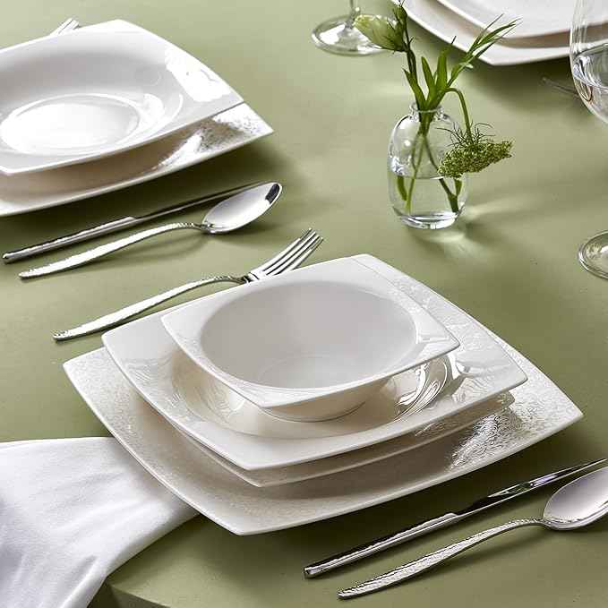 Karaca New Flava 24 Piece Porcelain Dinnerware Set for 6 People, Elegant Porcelain Dishware with Dinner, Pasta, Side Plates, Bowls, Kitchen Essentials Durable, Resistant, Ideal for Dinner Serving