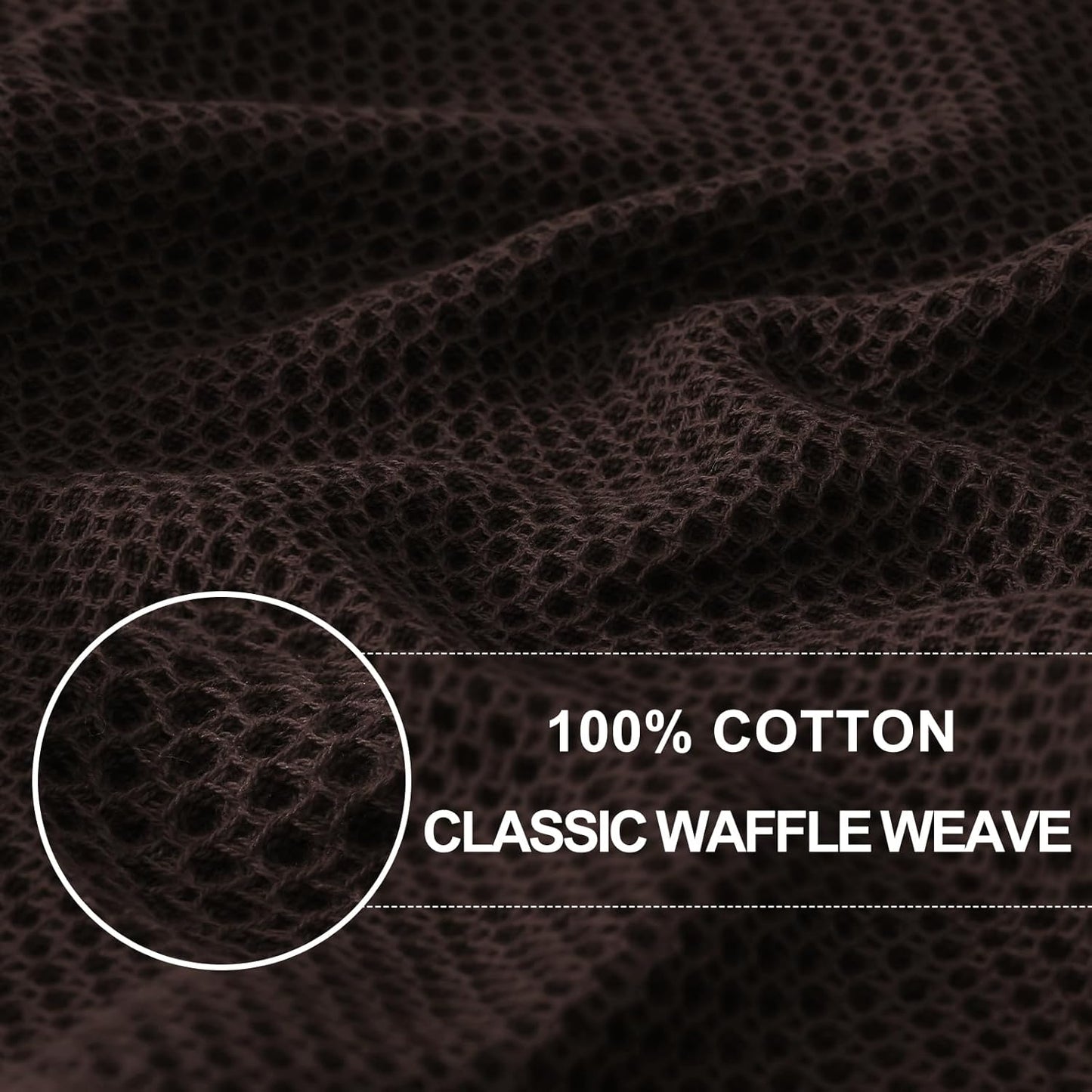Homaxy 100% Cotton Waffle Weave Kitchen Dish Towels, Ultra Soft Absorbent Quick Drying Cleaning Towel, 13 x 28 Inches, 12-Pack, Dark Brown