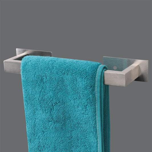 Bathroom Towel Bar Self Adhesive, No Drilling Towel Rack Easy to Install,Hand Towel Holder Made of Premium Stainless Steel Sticky on Hand Towel Hanger for Kitchen, Toilet.(12IN, Brushed)