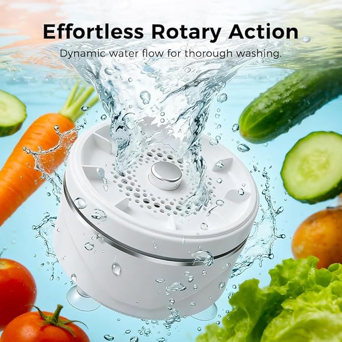 Fruit and Vegetable Washing Machine, Titanium Electrolysis Fruit Cleaner Device with Vortex Cleaning, Waterproof Wireless Fruit and Vegetable Purifier for Home Kitchen (1)