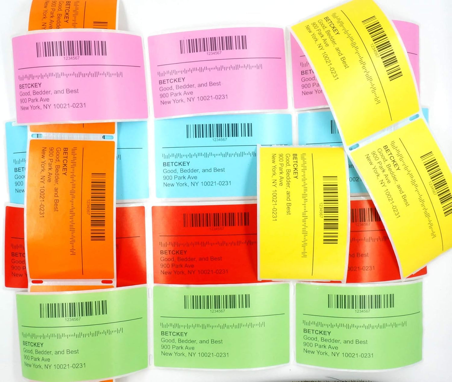 BETCKEY - 3" x 1.5" Barcode Shipping & Address Labels Compatible with Zebra & Rollo Label Printer,Premium Adhesive & Perforated[Red, 6 Rolls, 5700 Labels]