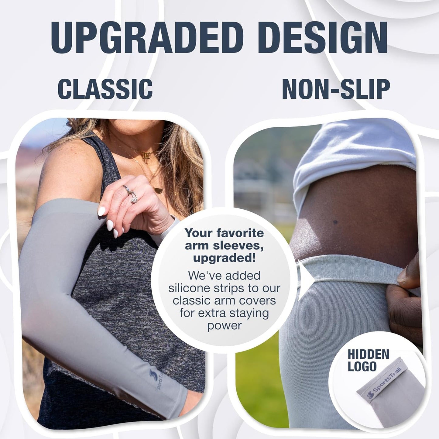 SportsTrail Cooling Arm Sleeves for Men & Women – Breathable, UV Sun Protection, Sports Arm Sleeves for Women, Men & Youth