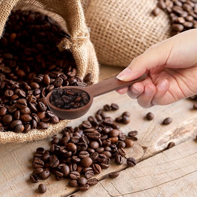 Walnut Wooden Coffee Scoop for Jars, Coffee Scoop for Ground Coffe Handmade Tablespoon Measuring Spoon for Coffe Beans Tea Spices 15ml 1 Tablespoon Home Kitchen Accessories for Jars and Containers