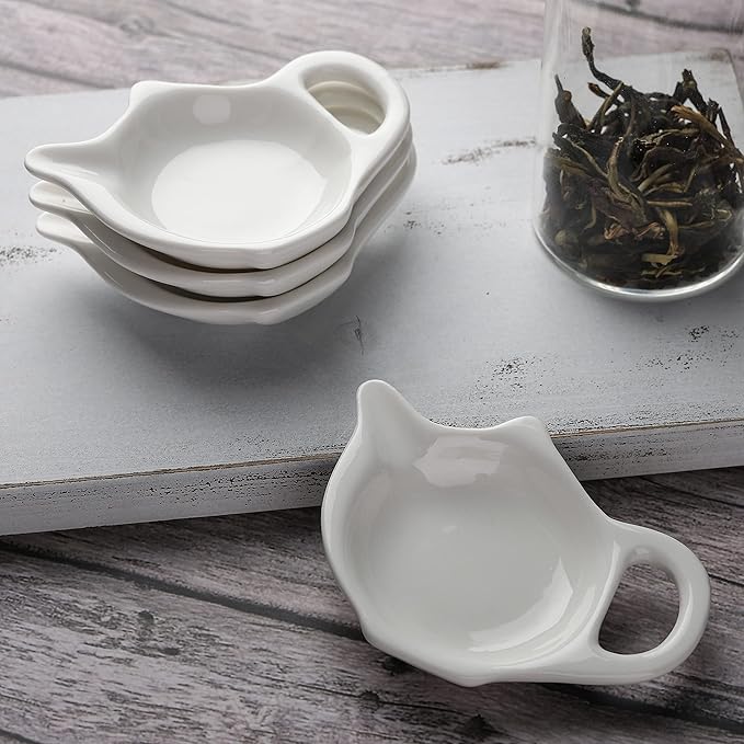 Tea Bag Holder for Used Tea Bag Teapot Shaped Tea Bag Coasters - Keep Your Tea Time Tidy and Organized with Tea Bag Saucers Set of 6