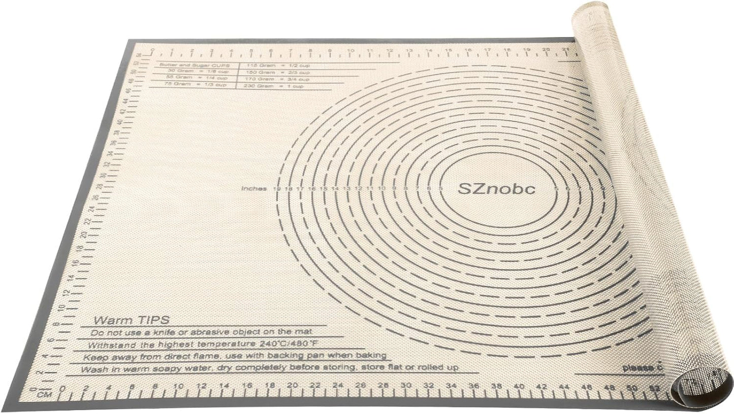 Silicone Pastry Mat 36''By 24'' Nonstick Baking Mats Extra Large Counter Mat for Dough Rolling, Pastry, Pie Crust, Fondant, Cookies, Bread, Pasta, Pizza Mat