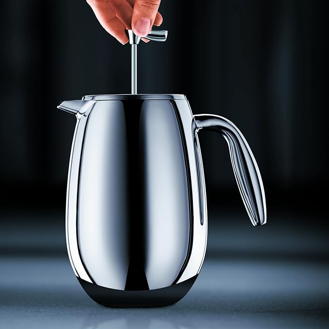 Bodum 17 oz Columbia Thermal French Press Coffee Maker, Insulated Double Wall Stainless Steel, Chrome