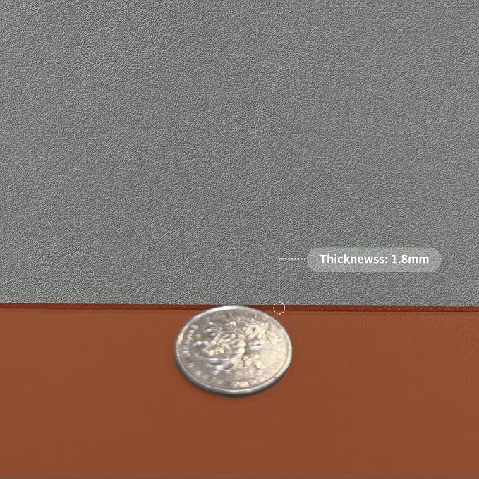 Leather Table Pad,1.8mm Thick,40x84 Inch,Dining Table Pad,Table Pads for Dining Room Table Rectangular,Dining Room Table Cover,Dining Table Cover(Brown+Gray,40x84)
