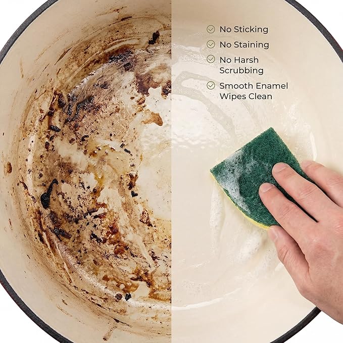 Zulay Kitchen 7.7 Quart Enameled Cast Iron Dutch Oven Pot with Lid – Premium Durability & Oven Safe up to 500°F – Heavy Duty Cookware Perfect for Bread Baking, Stews, Braising & Roasting – Emerald