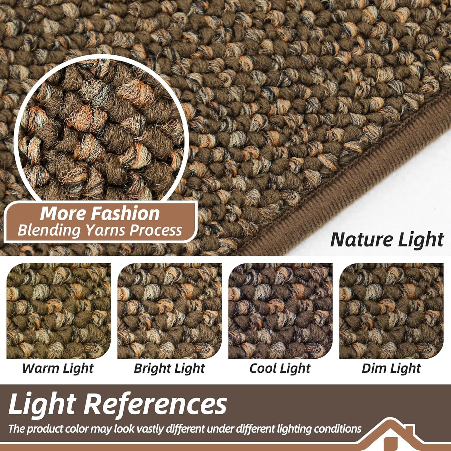 BEQHAUSE Kitchen Rugs 32"x48", Non-Slip Kitchen Mats for Floor, Super Absorbent and Stain Resistant Kitchen Rugs, Machine Washable Rugs for Kitchen, Hallway, Laundry & Sink, Brown